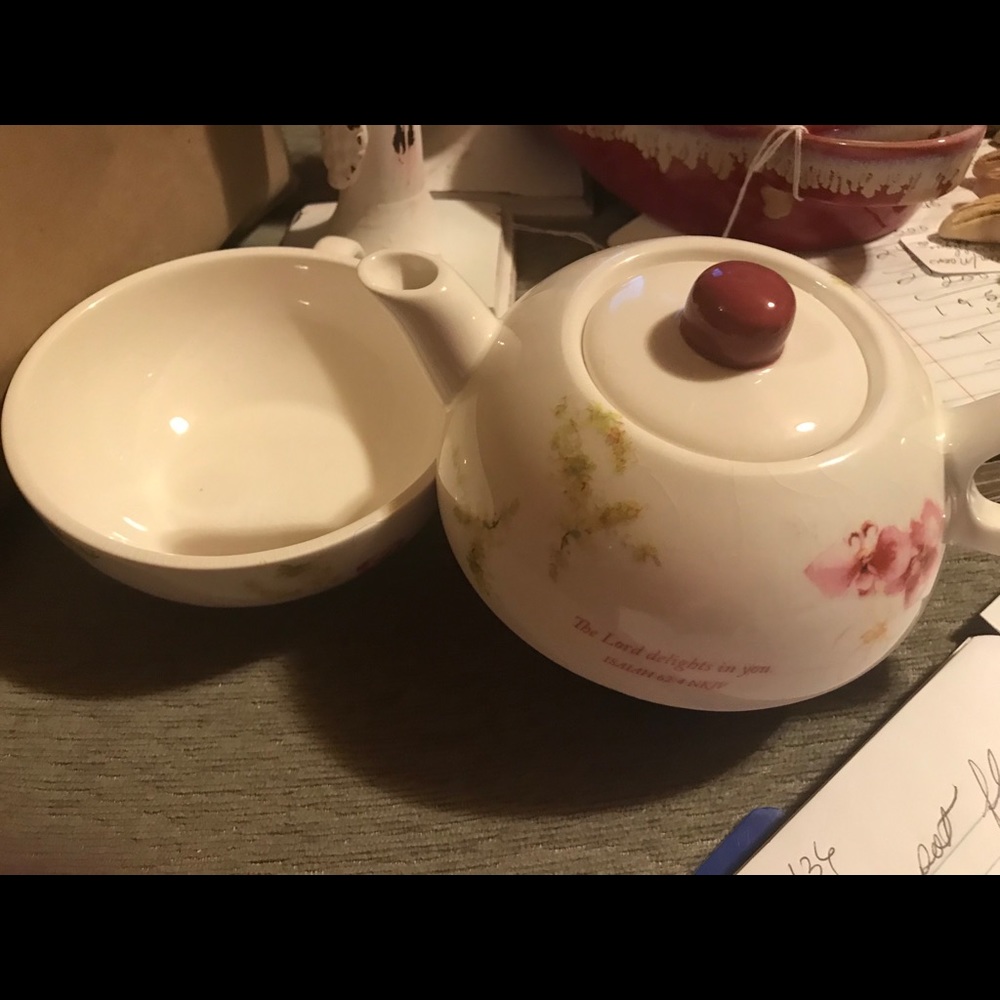 Tea For 2 Teapot and Bowl The Lord Delights in You